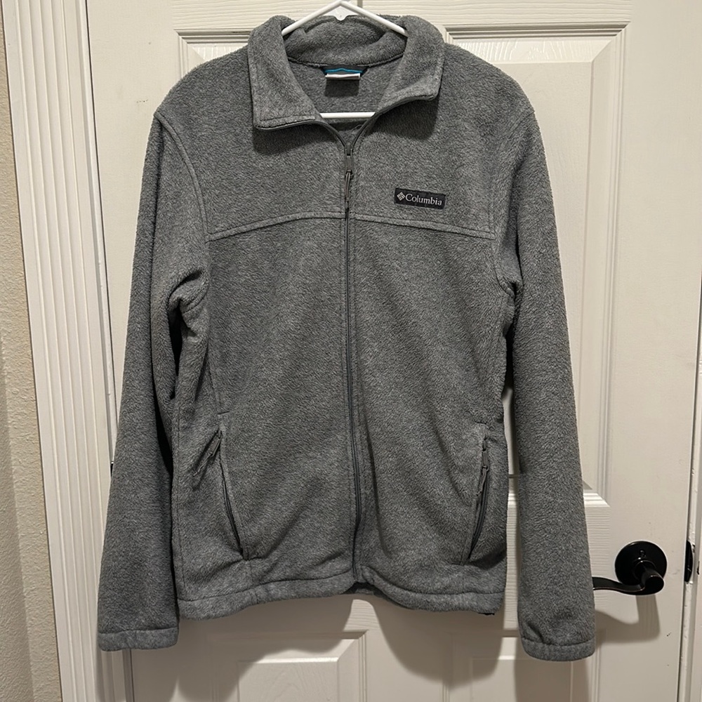 Columbia Size Small Men’s Zipper Fleece Grey - Picture 2 of 6